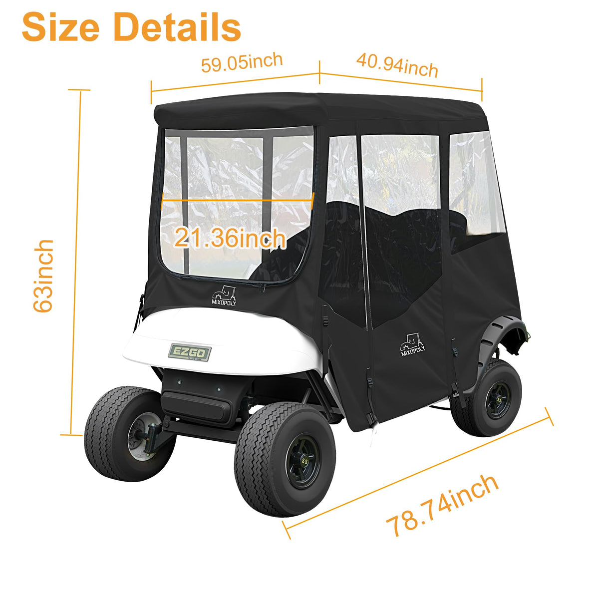 Mixopoly four-sided clear windows enclosure, enhanced visibility while shielding the cabin