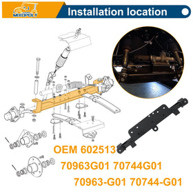 Mixopoly front axle weldment for Workhorse provides reinforced steering stability.