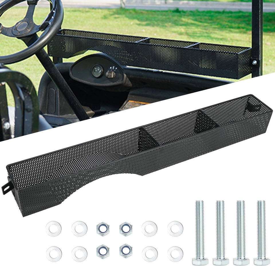 Mixopoly front inner basket for EZGO RXV stores essentials within easy reach.
