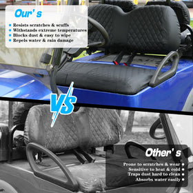 Mixopoly front seat back cover provides protective elegance for the dash area.