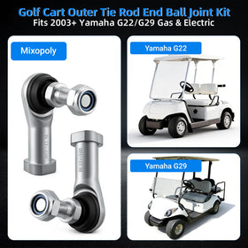 Mixopoly golf cart ball joint outer tie rod end on the right, Yamaha G27, smoother turning.