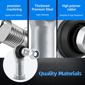 Packaging includes two ball joints with self-locking nuts for easy replacement.