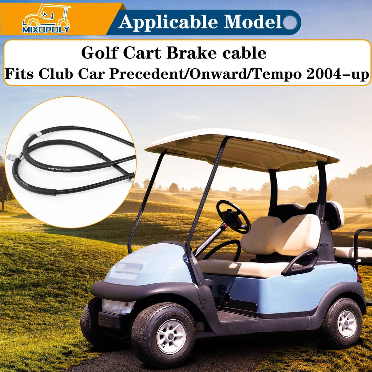 Mixopoly brake cable kit, OEM replacement for Club Car Precedent.