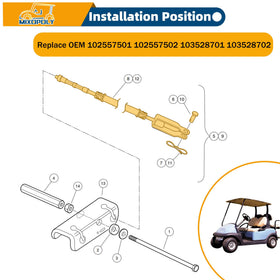 Mixopoly brake cable kit, passenger-side, enhances cart stopping performance.