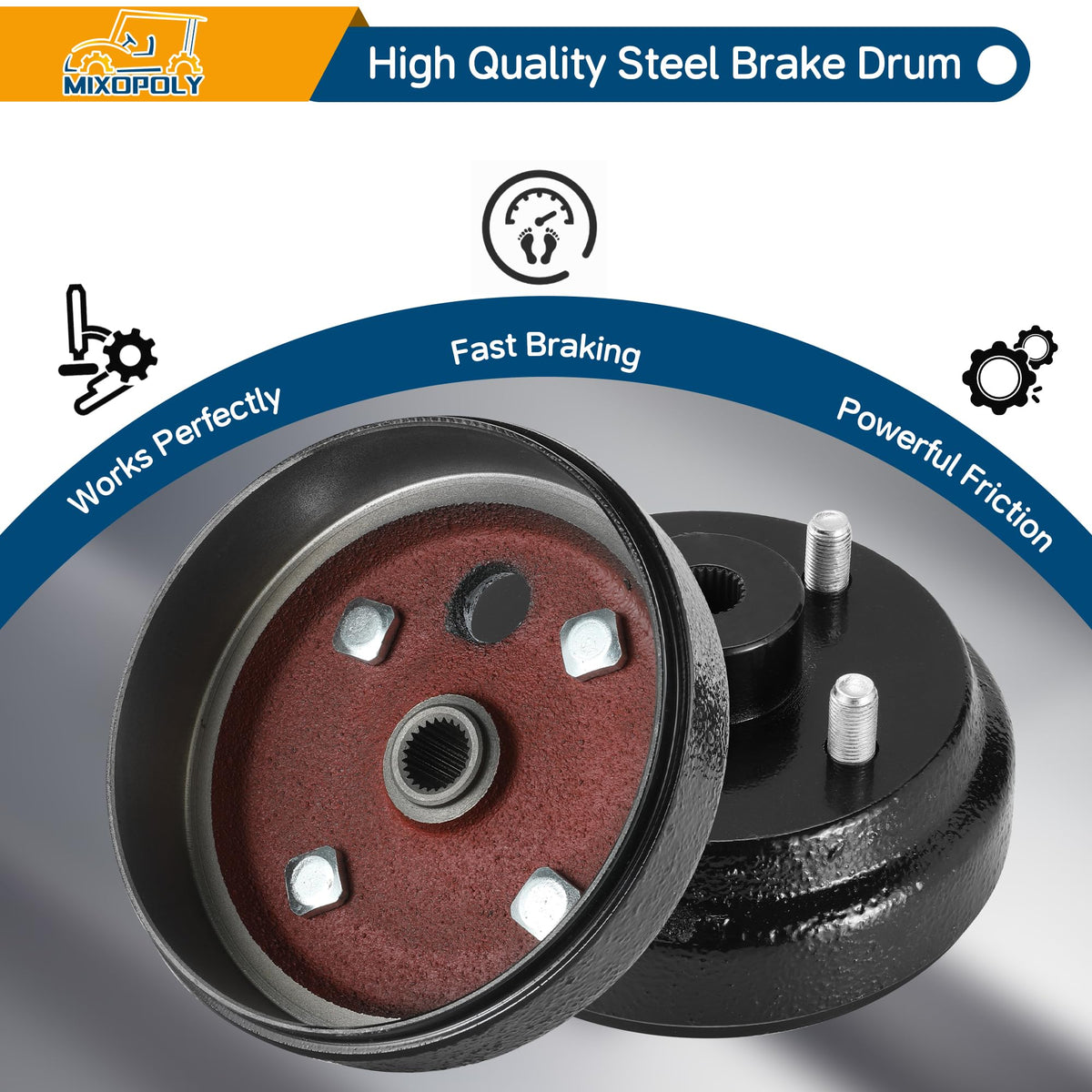 Mixopoly dual-pack drum set includes hardware for easy installation on EZGO carts