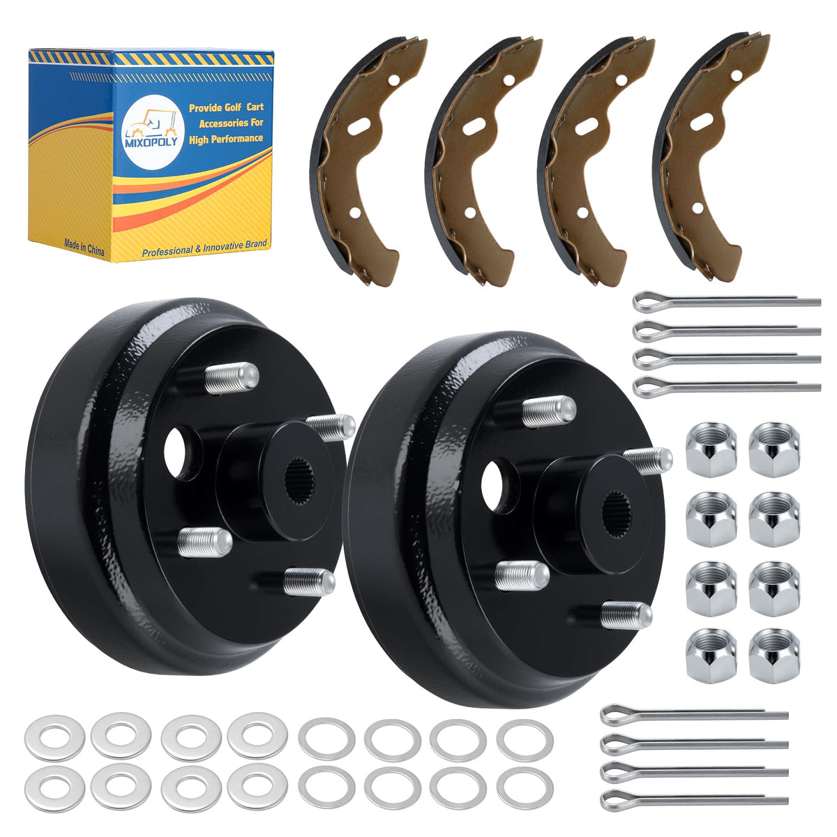 Mixopoly brake kit drum passenger-side for EZGO TXT, durable performance