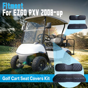 Mixopoly front seat back cover with diamond styling guards upholstery for EZGO RXV