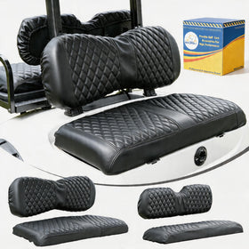 Mixopoly golf cart front seat cover in diamond design for Yamaha Drive fits securely.