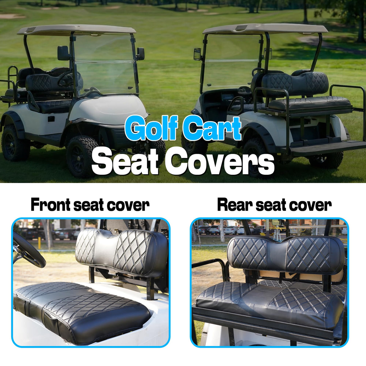 Mixopoly PU leather material is waterproof and UV resistant for golf cars