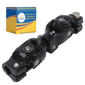 Mixopoly golf cart intermediate steering joint close-up shows durable steel construction for reliable steering.