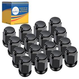 Mixopoly golf cart lug nuts kit in black, 16-pack, close-up for durable wheel replacement