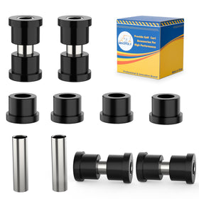 Mixopoly golf cart rear leaf spring bushing sleeve kit overview showing components and fit