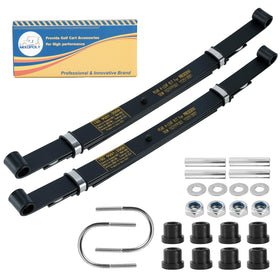 Mixopoly rear leaf spring kit installed on Club Car for improved stability under load