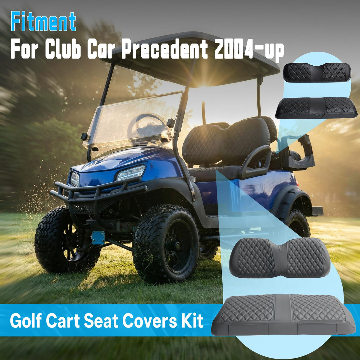 Mixopoly golf cart rear seat cover with diamond design adds durable style.