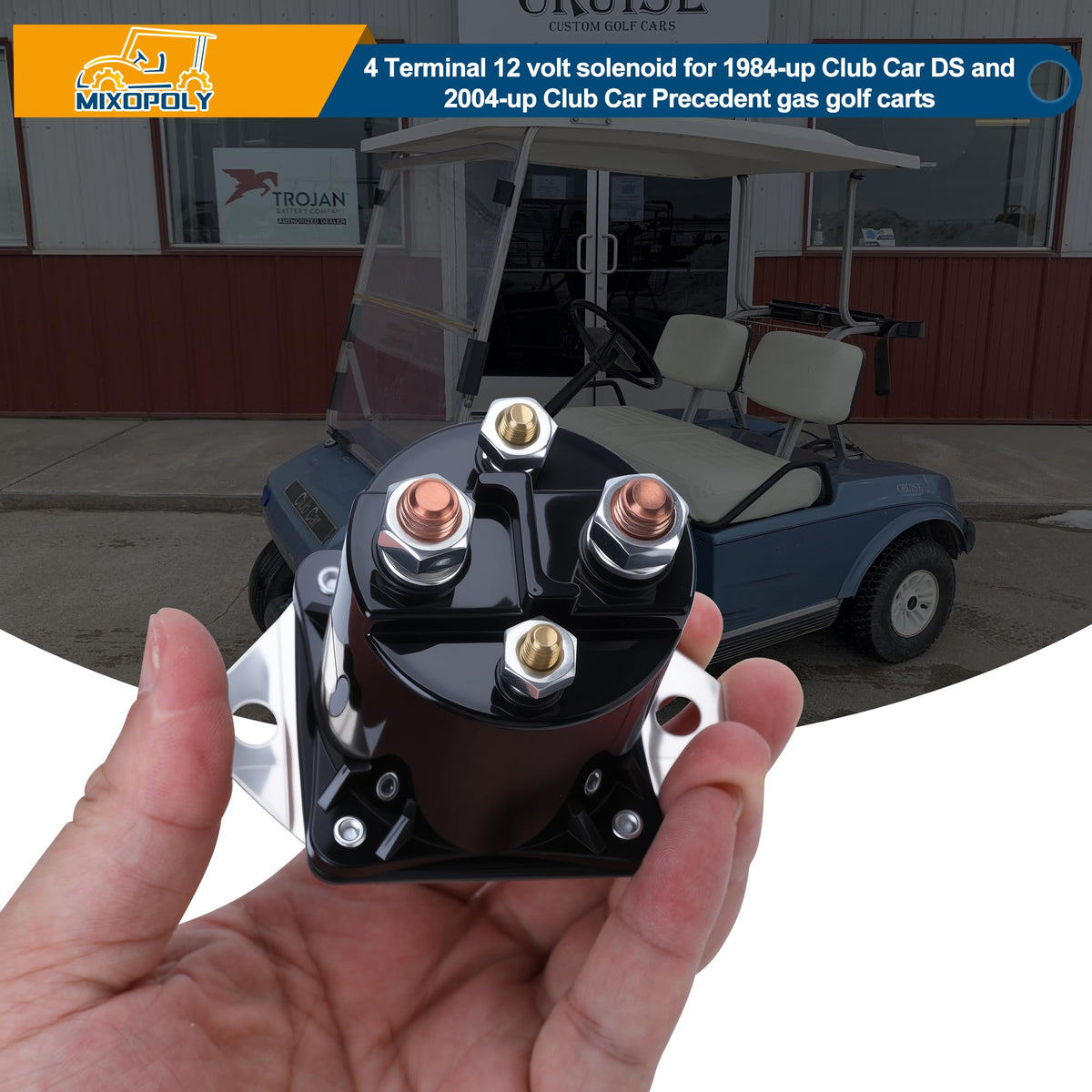 Mixopoly solenoid installed in a Club Car DS for smooth engagement.