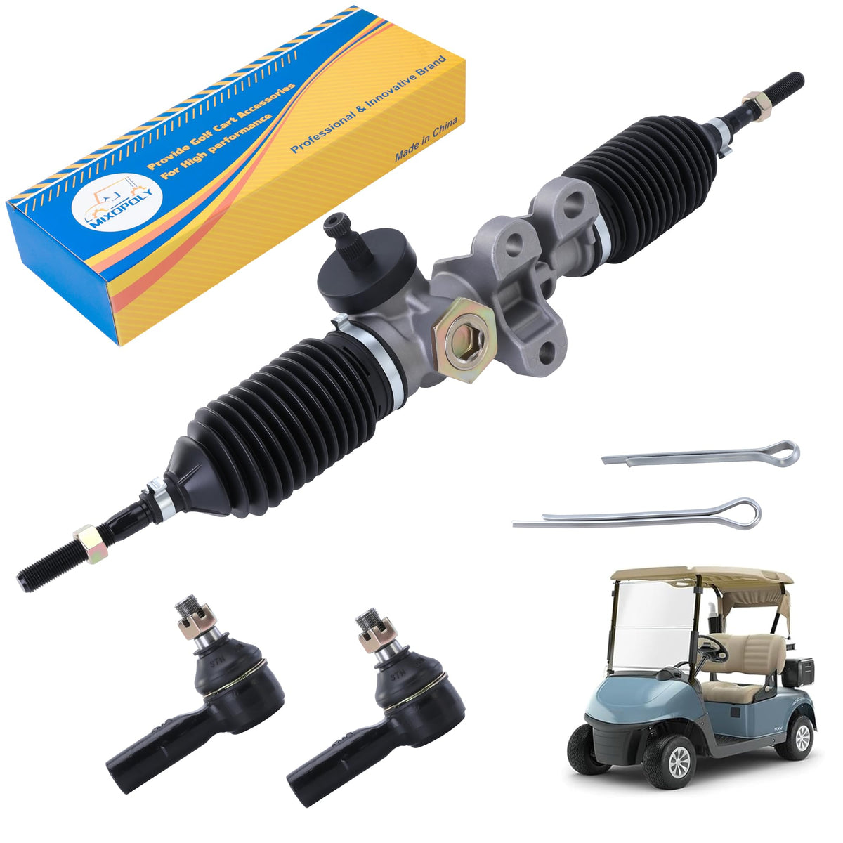 Mixopoly steering gear box assembly for EZGO RXV improves steering reliability.