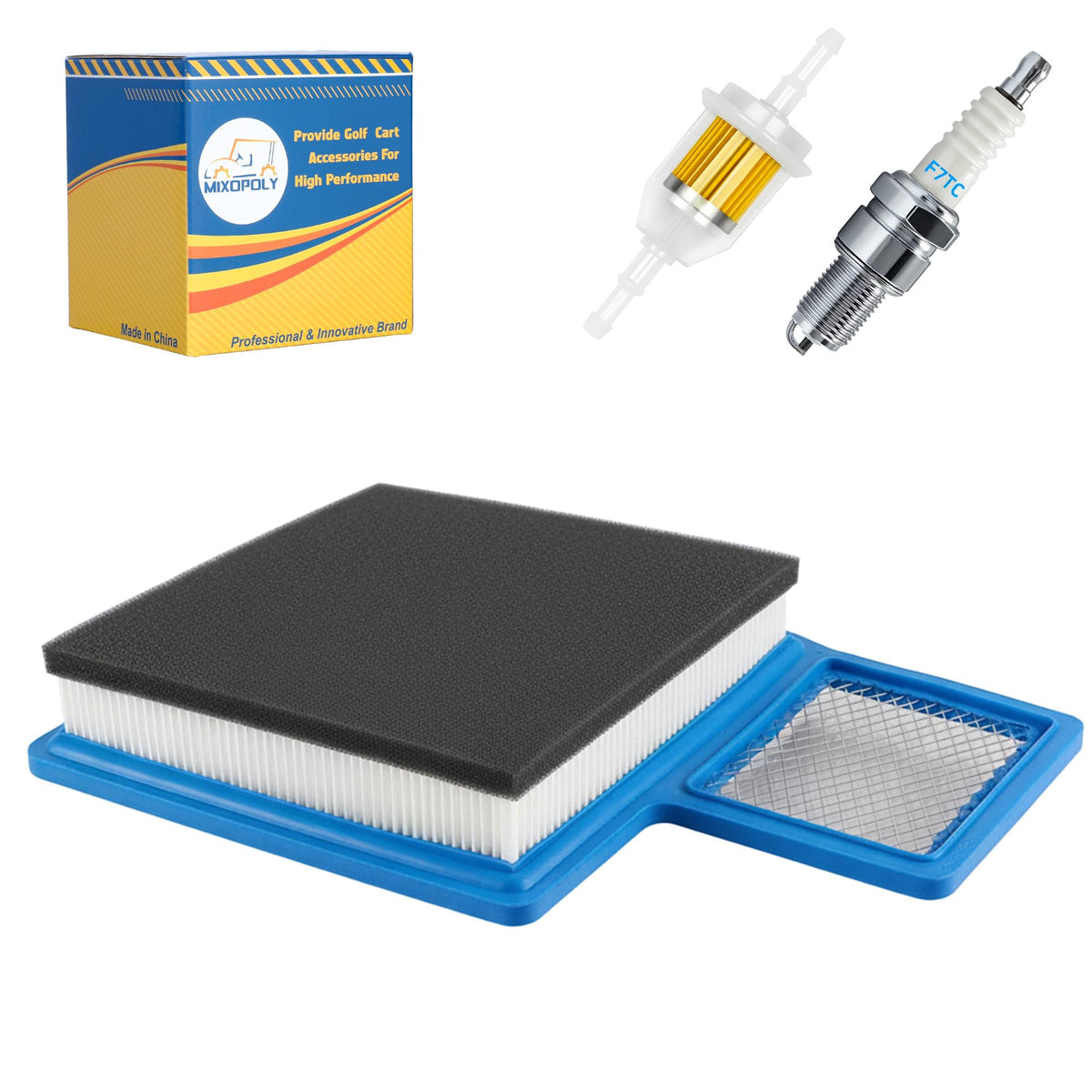 Mixopoly air filter for Yamaha golf carts enhances dust protection.