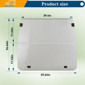 Mixopoly windshield dimensions 34.65 by 39.4 inches for precise fit.