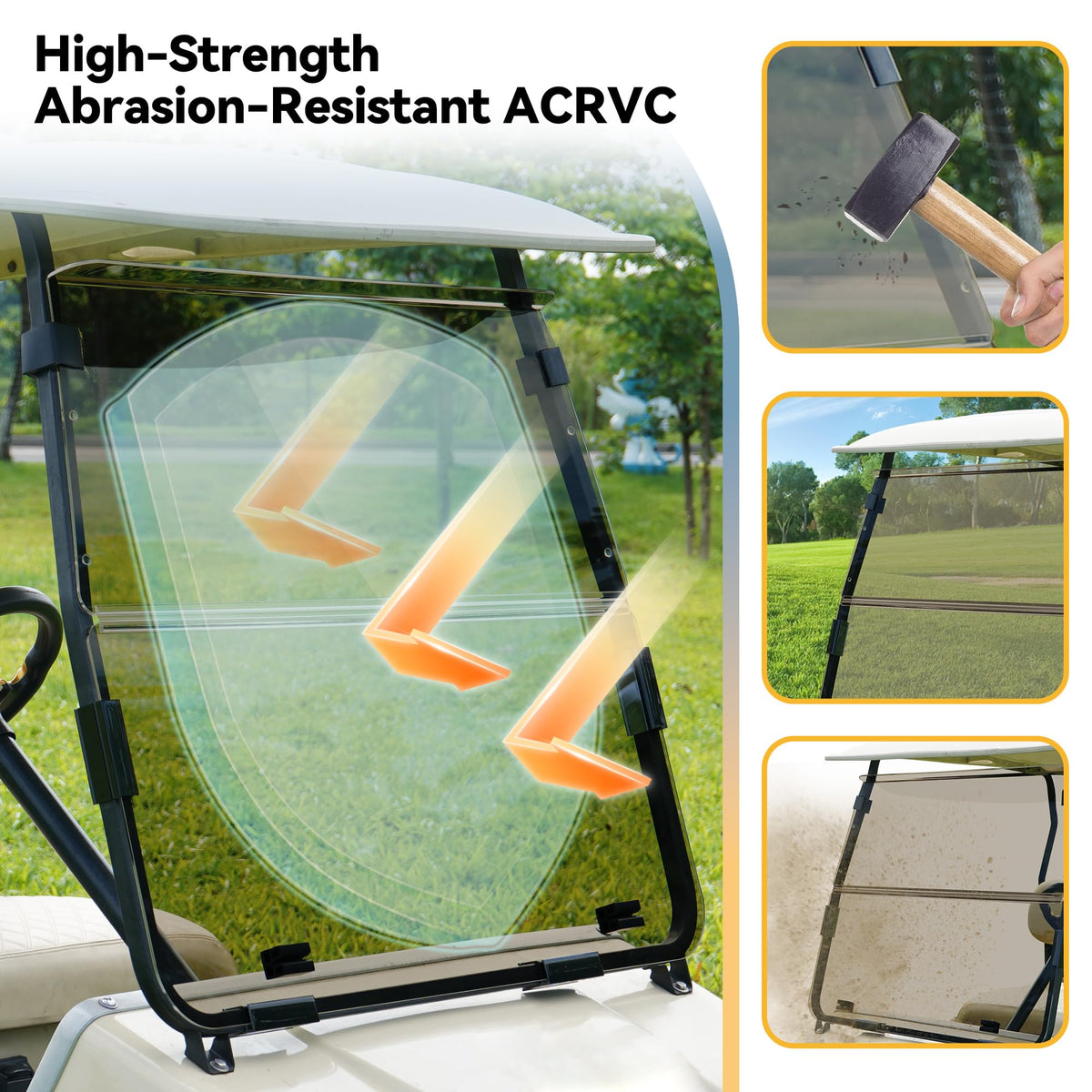 Mixopoly impact-resistant windshield stands up to debris.