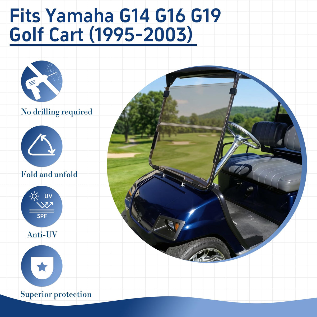 Mixopoly windshield side view highlighting durable frame and wind shielding.