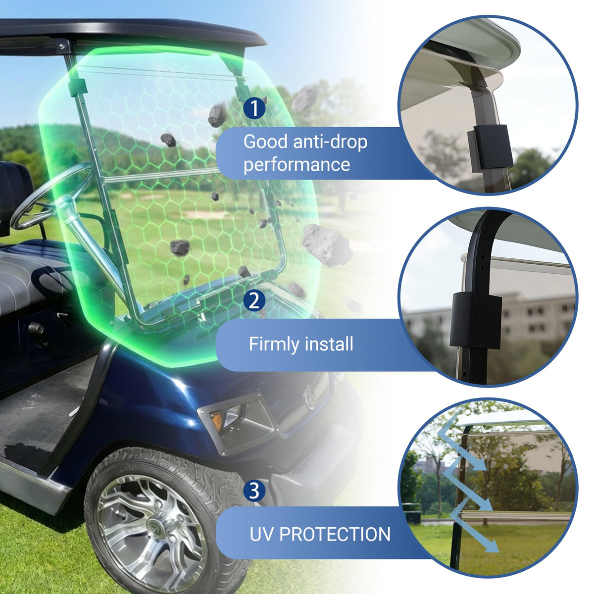 Mixopoly windshield unfolded tint reveals high clarity and sun protection.