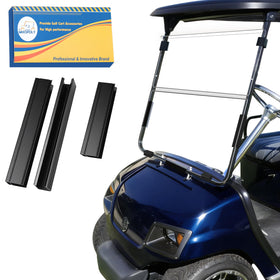 Mixopoly windshield for Yamaha G14/G16/G19, folded design with clear visibility.