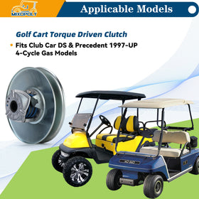 Mixopoly golf clutch pulley assembly enables high speed and smooth acceleration.