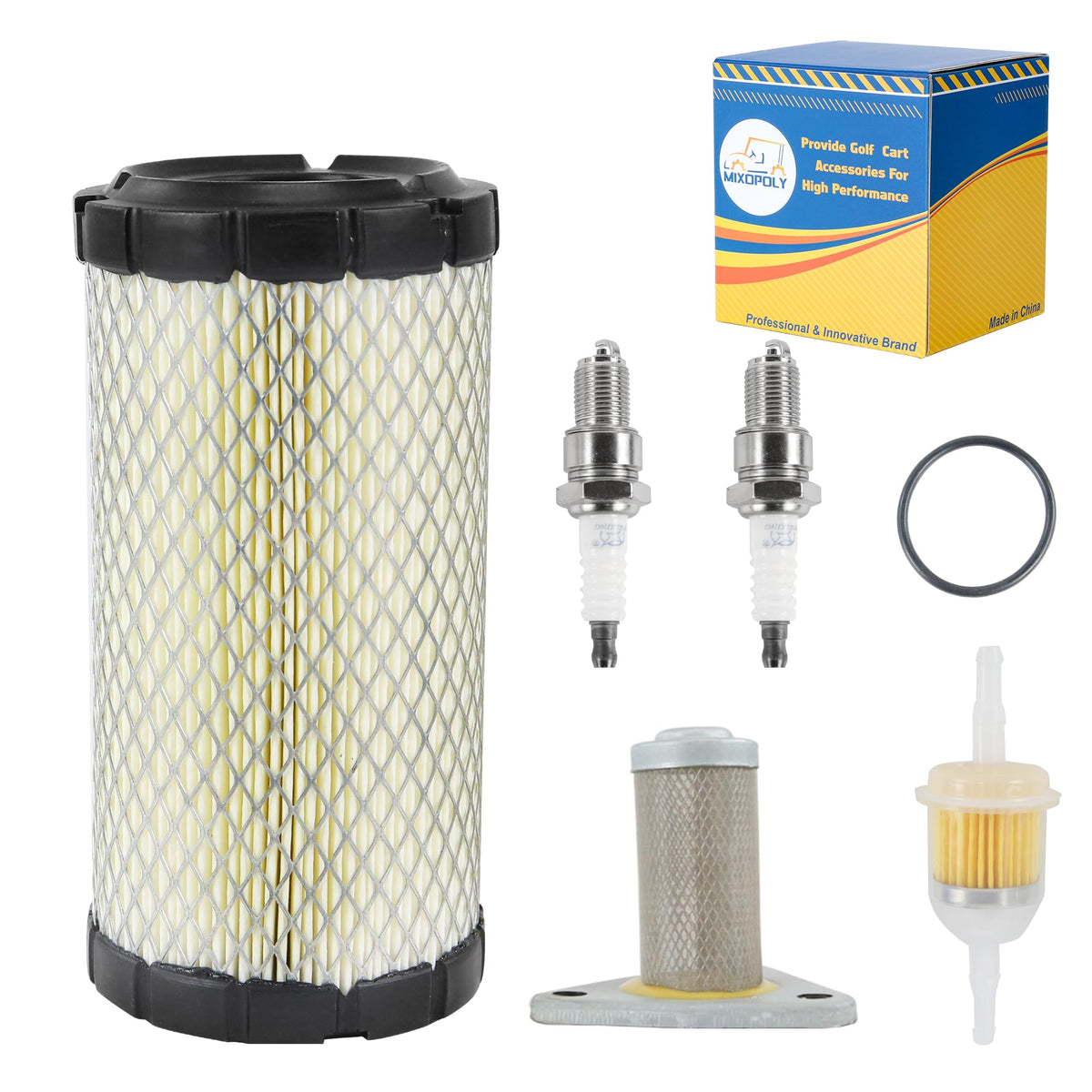 Mixopoly golf cart tune up kit air filter for EZGO improves airflow and engine breathing.
