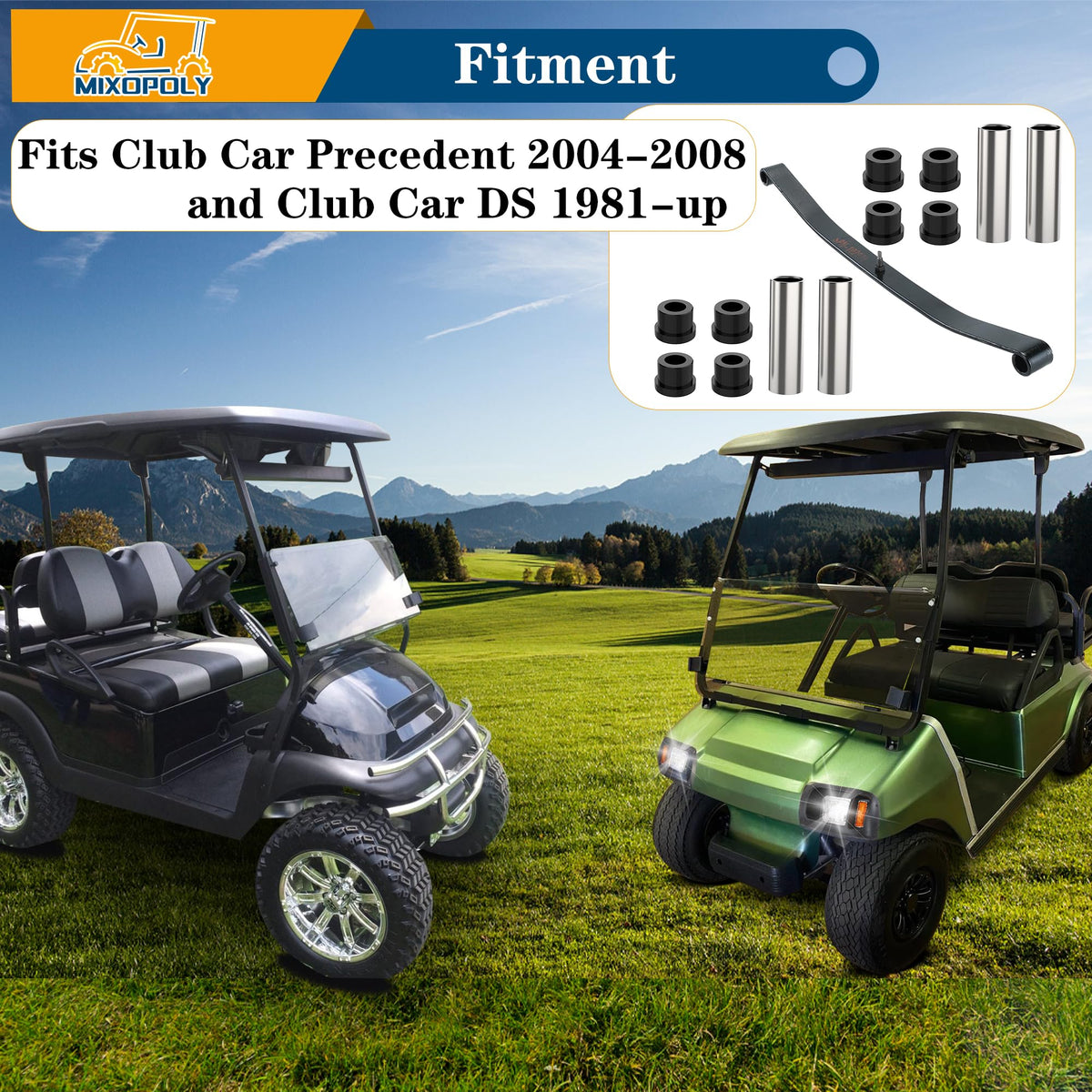 Mixopoly heavy-duty one-leaf spring with carbon steel and black coating