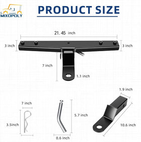 Mixopoly hitch package includes frame joints and screws for straightforward setup.