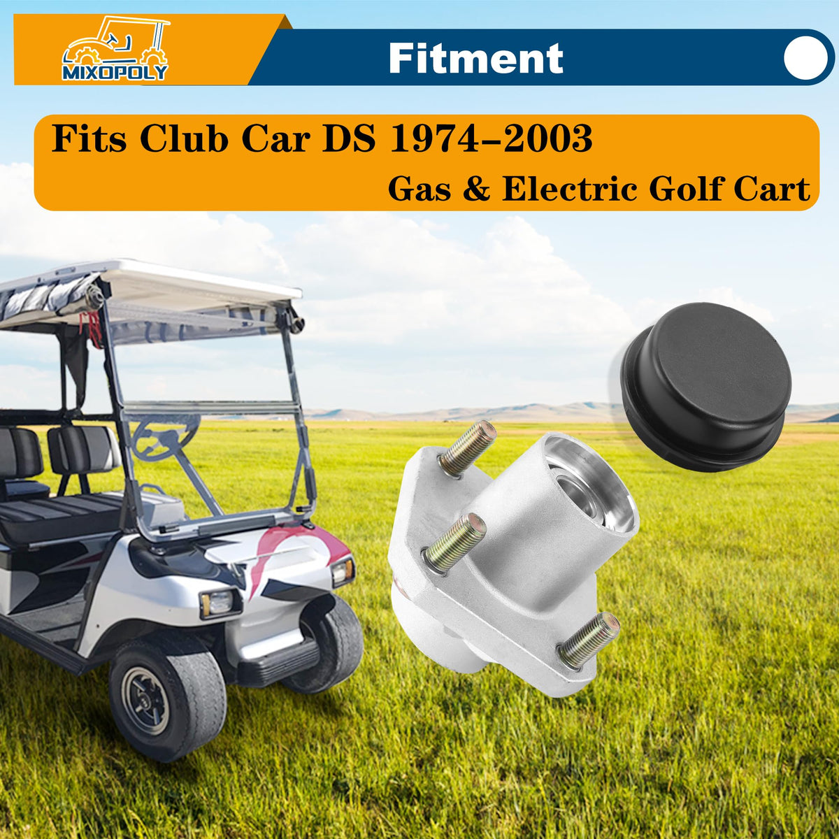 Mixopoly hub bearing LM11949 included for smooth wheel rotation.