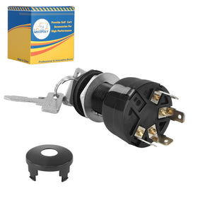 Mixopoly ignition key switch for Club Car Precedent and Onward, black finish improves security during rides.