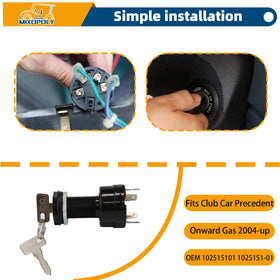 Mixopoly ignition switch installation with sequential wiring for quick setup on Club Car carts.