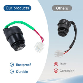 Mixopoly ignition switch package contents showing 1 switch and 2 keys