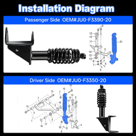 Mixopoly JU0-F3350-20-00 replacement front shock image for Yamaha G22