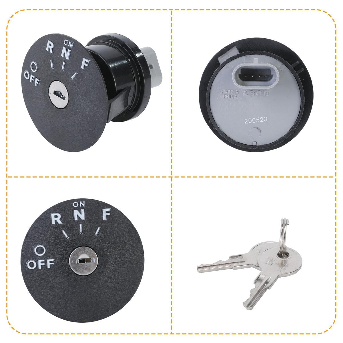 Mixopoly key-pack shows two spare keys for convenient replacements.