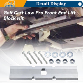 Mixopoly lifted front end on Club Car Precedent improves stability during turns.