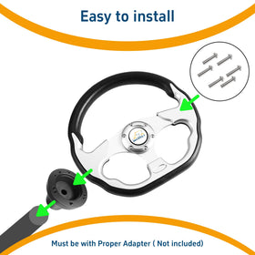Mixopoly non-slip touch surface supports secure steering grip.