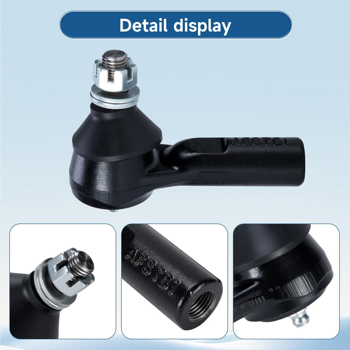 Mixopoly outer rod end installation for EZGO TXT—simplified tool-free setup improves handling.