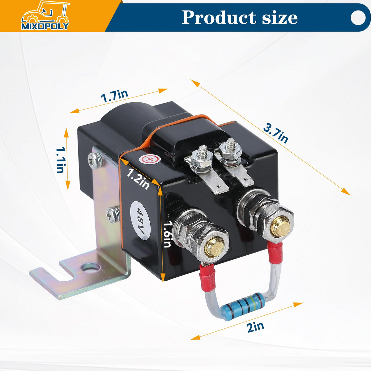Mixopoly packaged solenoid and resistor ready for quick installation.