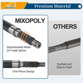 Mixopoly passenger side axle shaft for EZGO TXT; enhances axle reliability for steady handling.