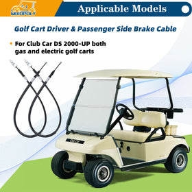 Mixopoly passenger side brake cable for Club Car DS, tool-free installation.