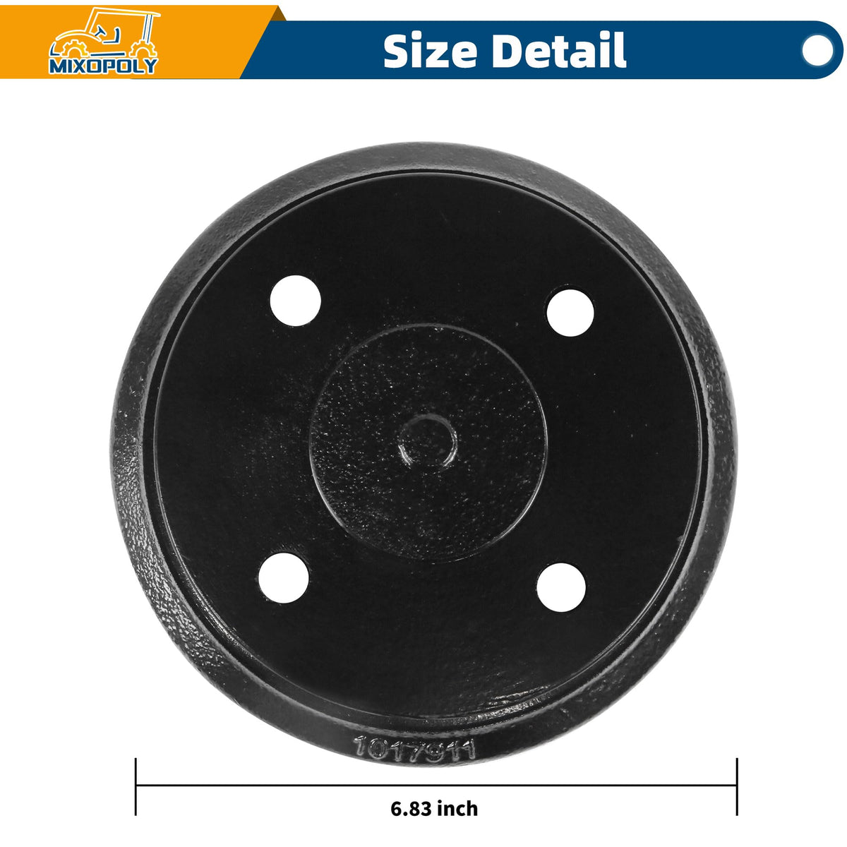 Mixopoly rear brake drum for Club Car Tempo works with G&amp;E models for steady braking.