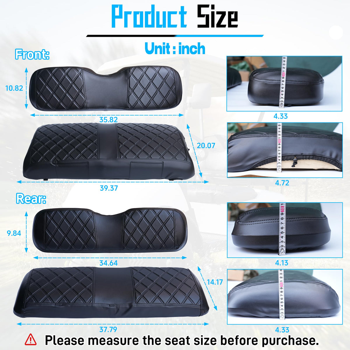 Mixopoly EZGO TXT rear seat back cover diamond completes the upgrade.