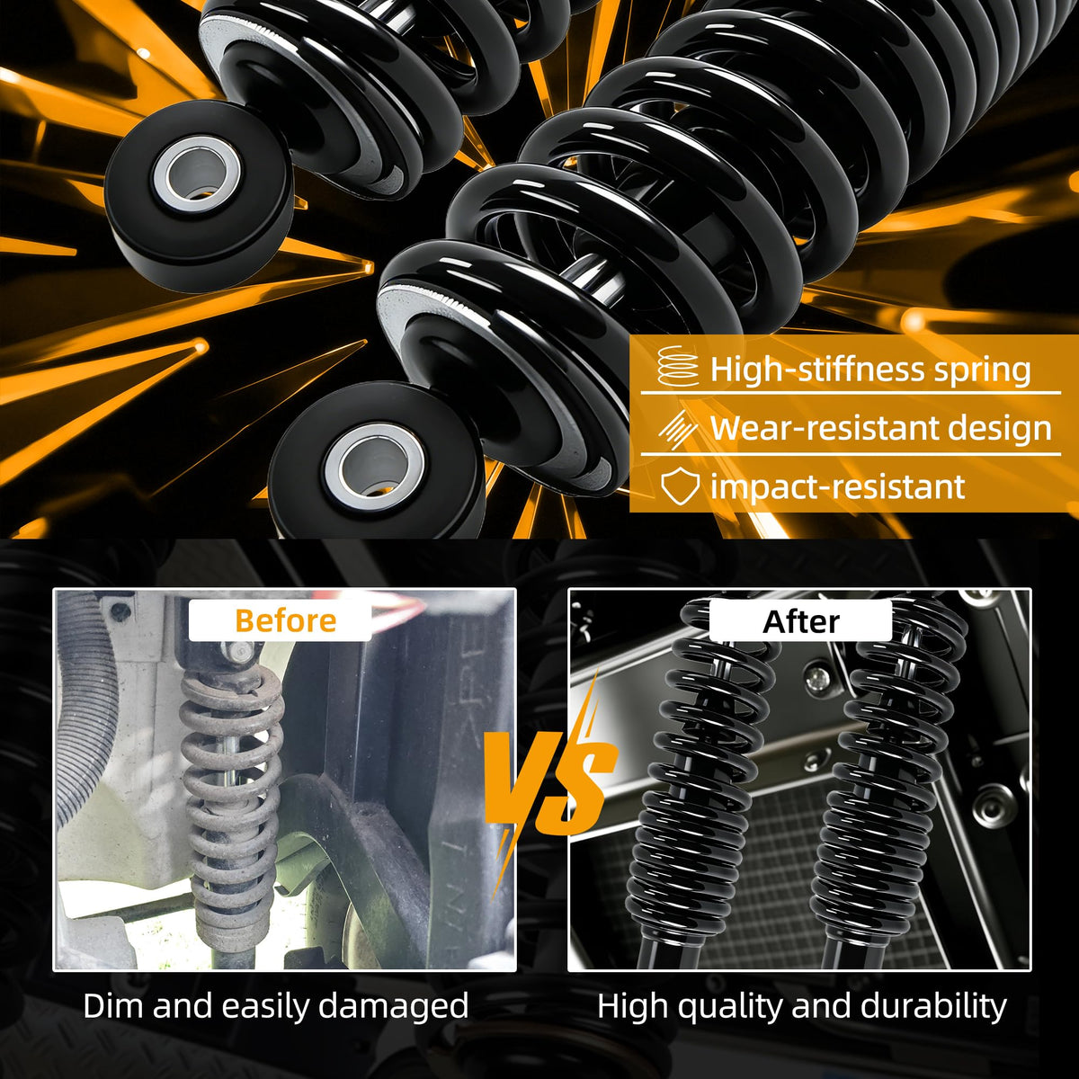 Mixopoly rear shock for Yamaha G14 provides broad compatibility.