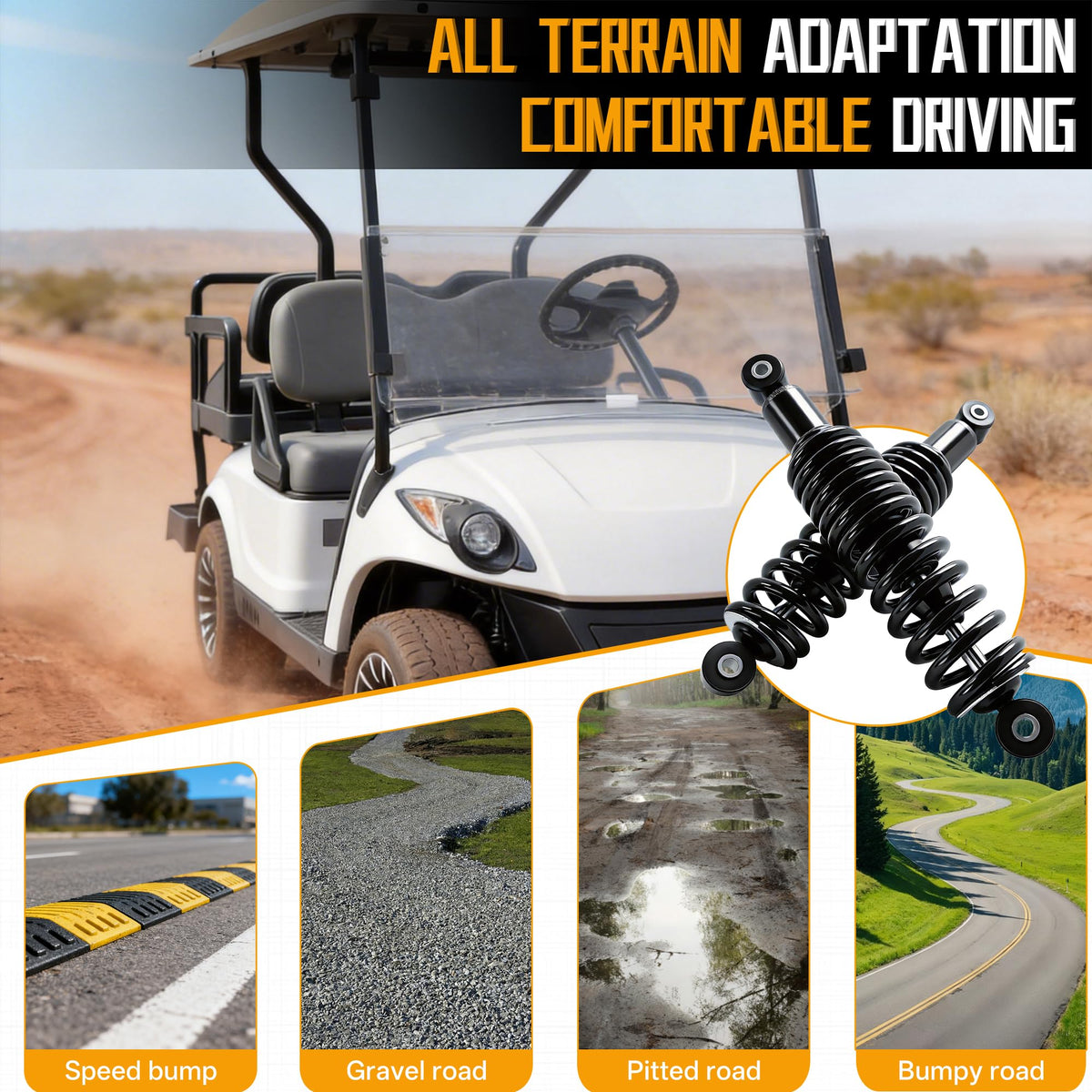 Mixopoly rear shock for Yamaha G20 delivers a smoother ride.
