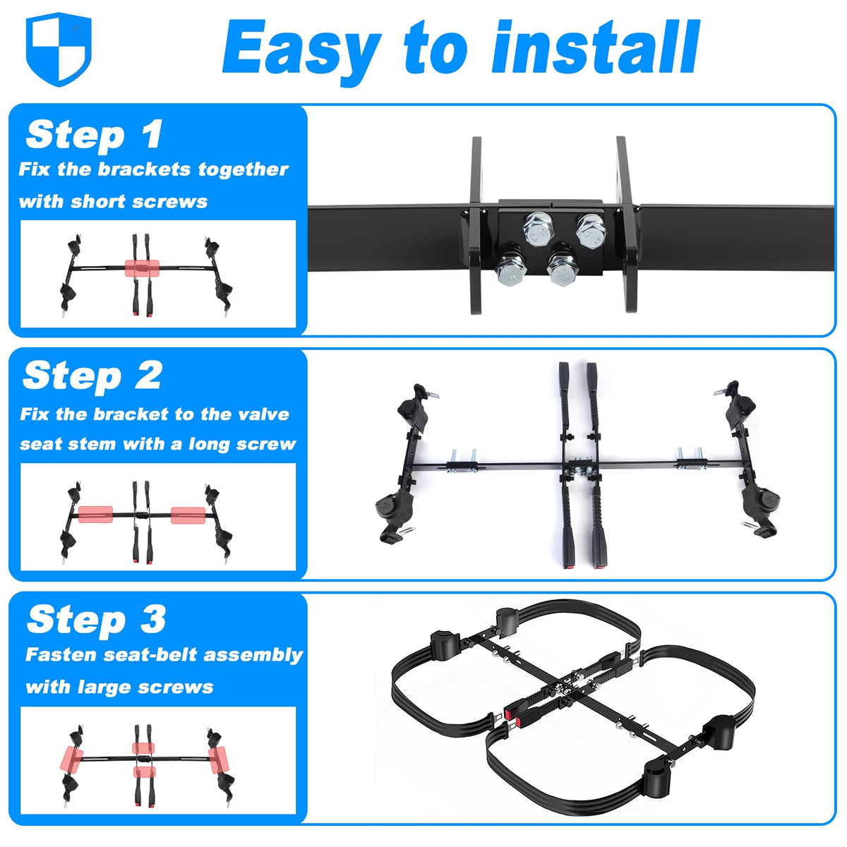 Stainless brackets and polyester straps blend durability with comfort