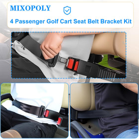 Front and rear passenger comfort with secure buckles and adjustable length
