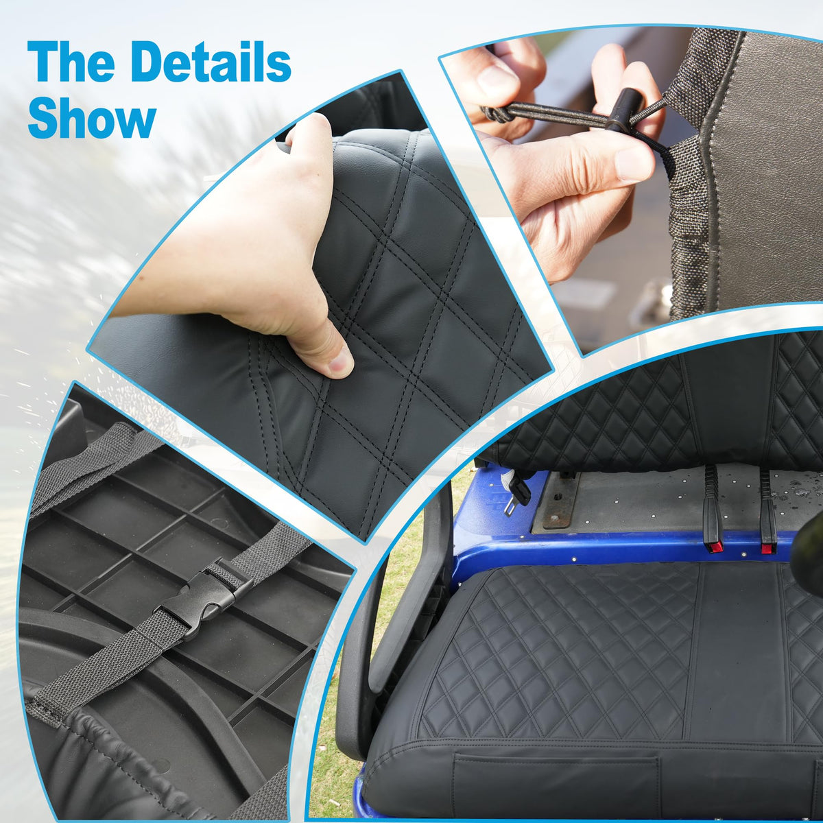 Mixopoly UV-resistant seat cover helps maintain vibrant color under sun.