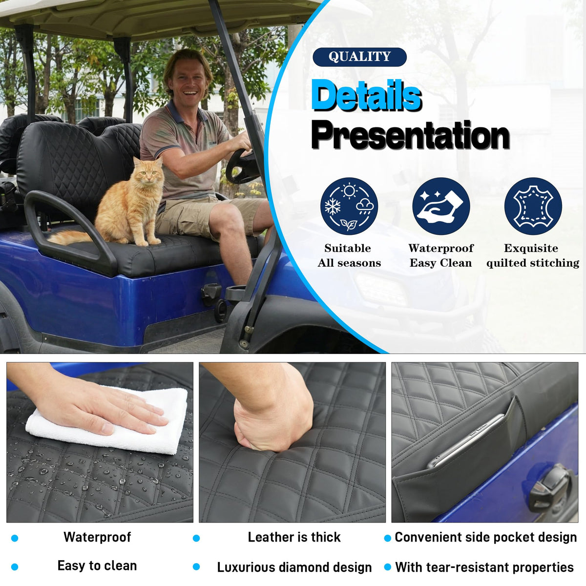 Mixopoly waterproof seat cover keeps the interior dry during trips.